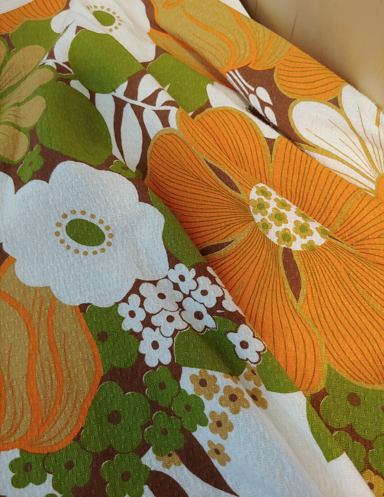 Vintage Mod Hip Full Skirt 00 0 XS Floral Green Orange Brown White - Fresh Stock Dated February 2026