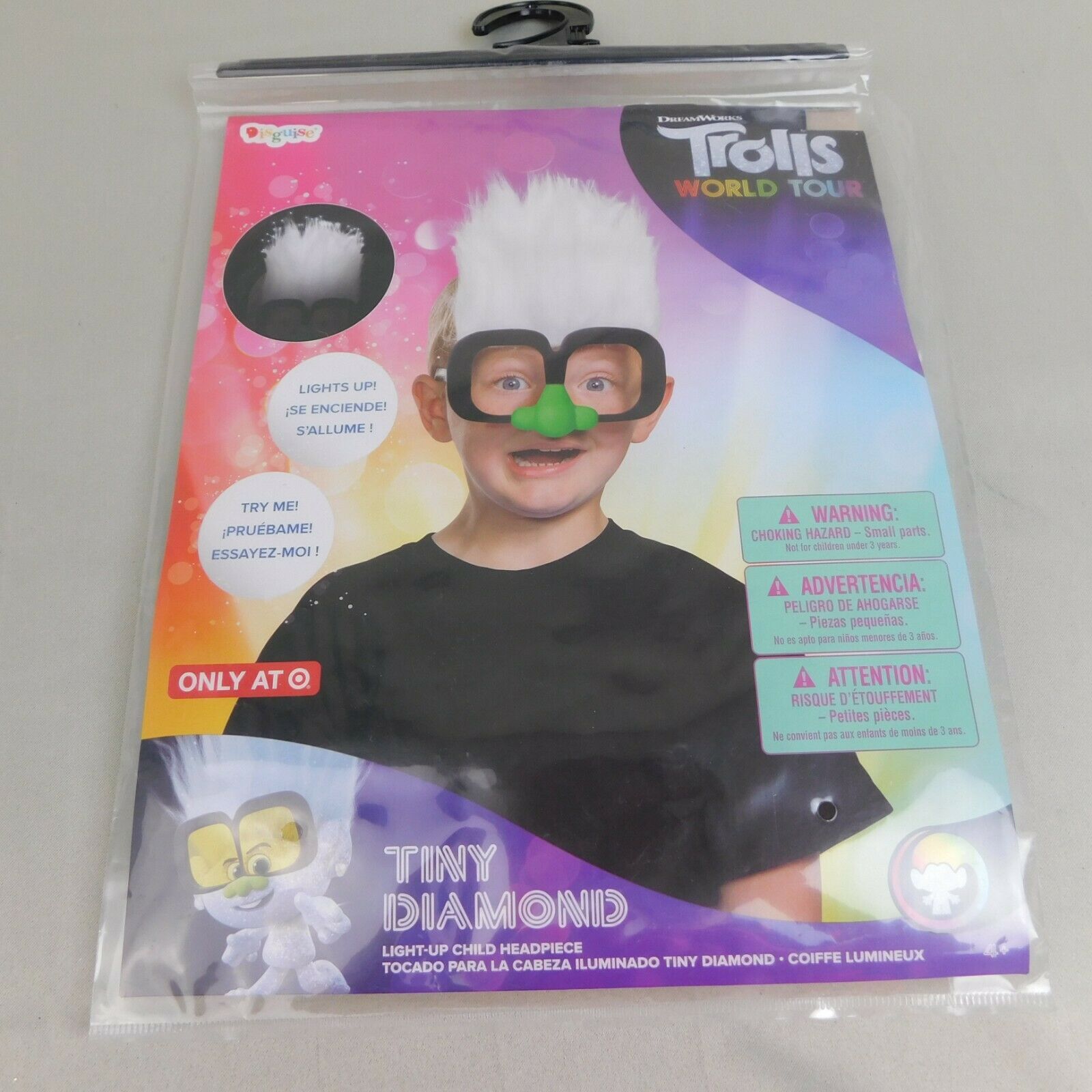 Trolls Kids Tiny Diamond Light-Up Glasses-Headpiece Costume Accessory #5760 - Fresh Stock Dated February 2026
