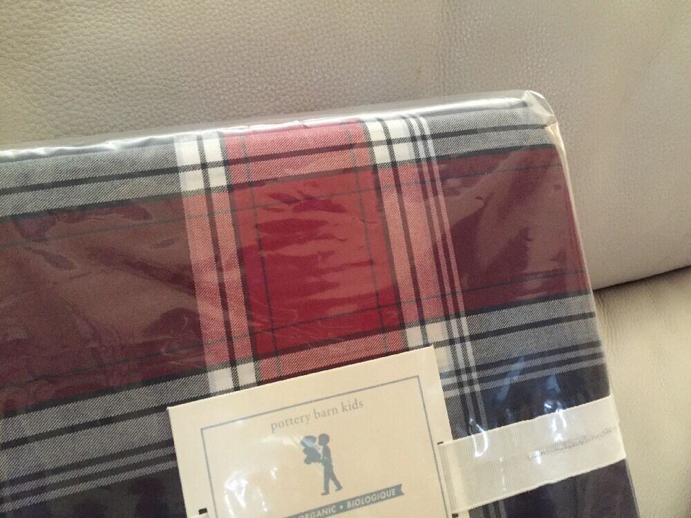 1 Pottery Barn Kids Teen Red Navy Plaid Standard Sham Christmas Arena - Fresh Stock Dated February 2026