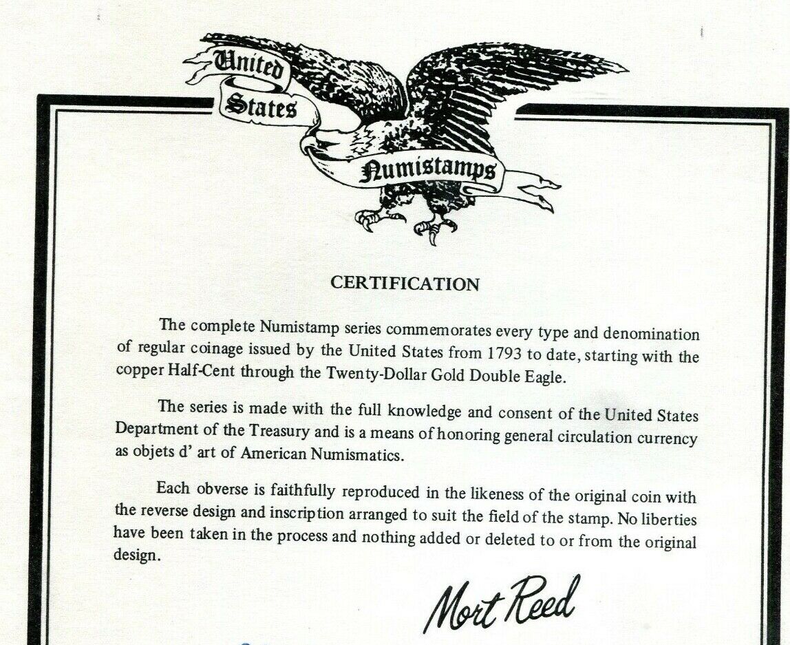 1795 United States Liberty Cap 1/2 Half Cent Numistamp Medal Coin 1976 Mort Reed - Fresh Stock Dated February 2026