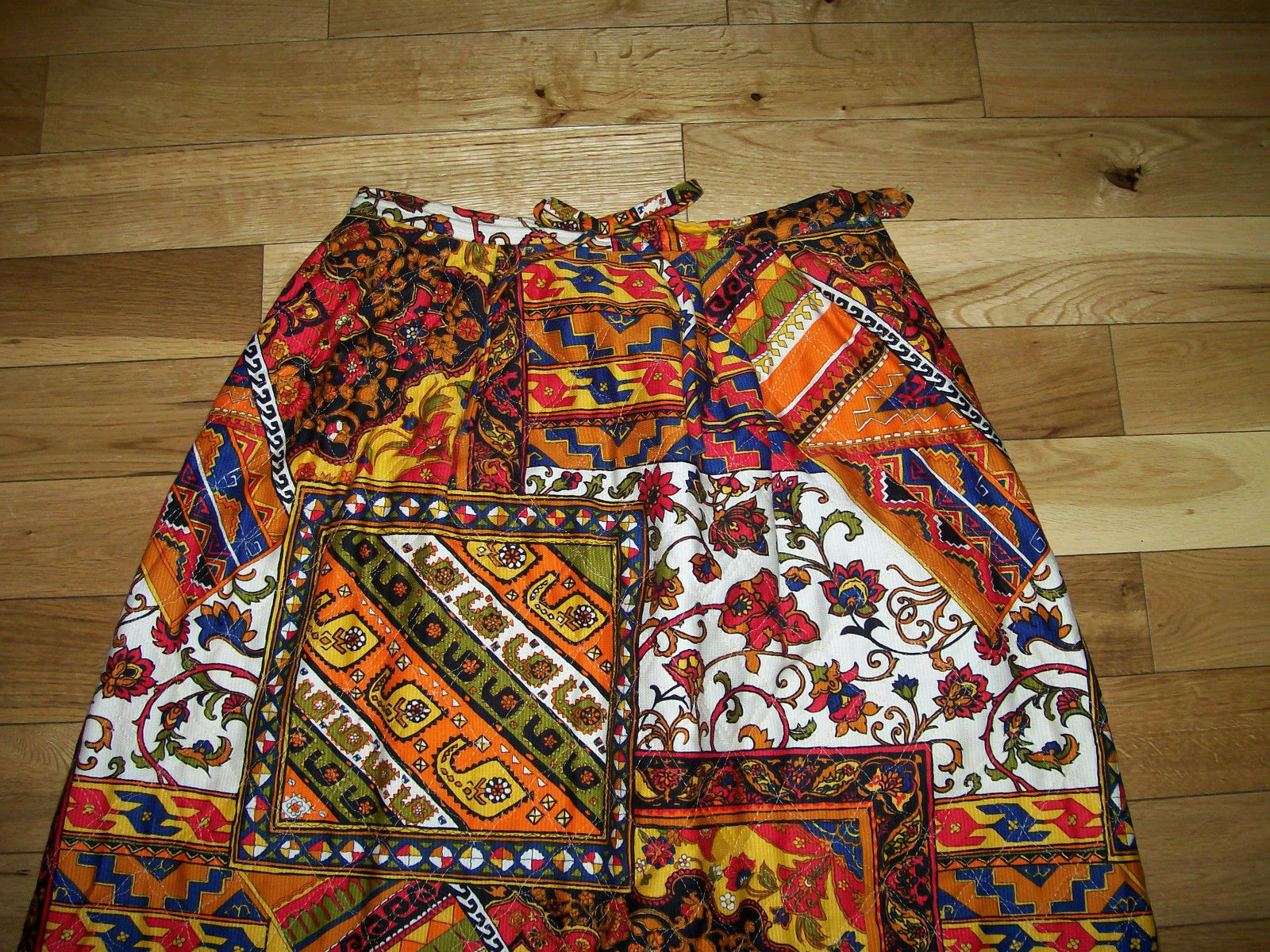 VTG 70's ALEX COLEMAN Quilted Maxi Skirt Mod Hippie Boho festival Small Medium - Fresh Stock Dated March 2026