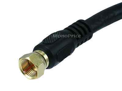 Monoprice 1.5ft RG6 (18AWG) 75Ohm, Quad Shield, CL2 Coaxial Cable - Black - Fresh Stock Dated December 2025