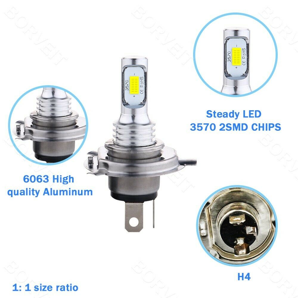 Headlight For Yamaha FJR1300AE 05-09 FZ09 14-16 FZ6R 09-17 H4 LED Ice blue 80W - Fresh Stock Dated February 2026