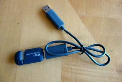 Dane-Elec USB Portable Memory 16 GB THUMB FLASH DRIVE w/ext cable - Fresh Stock Dated February 2026
