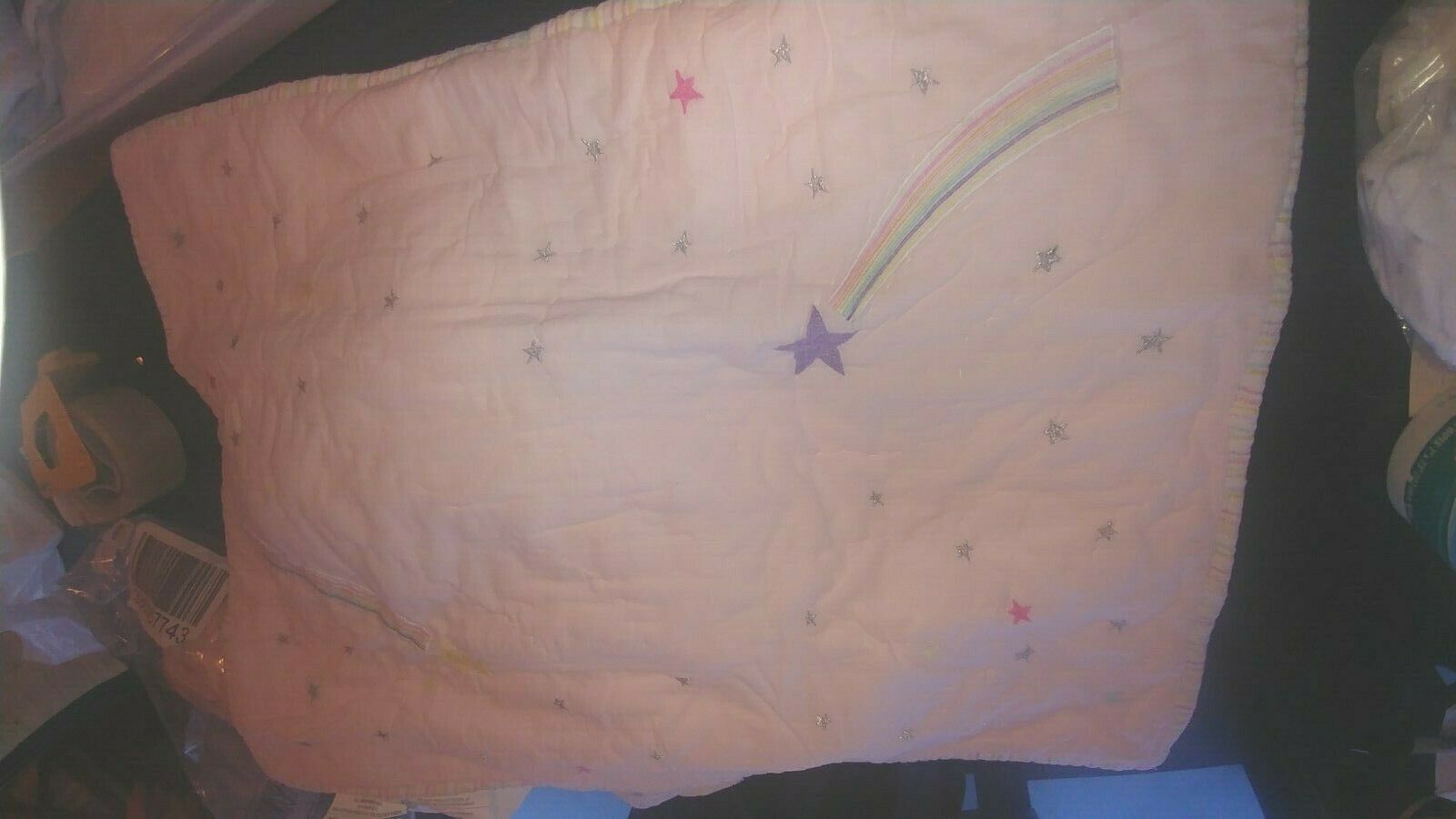 1 Pottery Barn Kids Rainbow Unicorn Quilted Standard Sham Pink New - Fresh Stock Dated December 2025