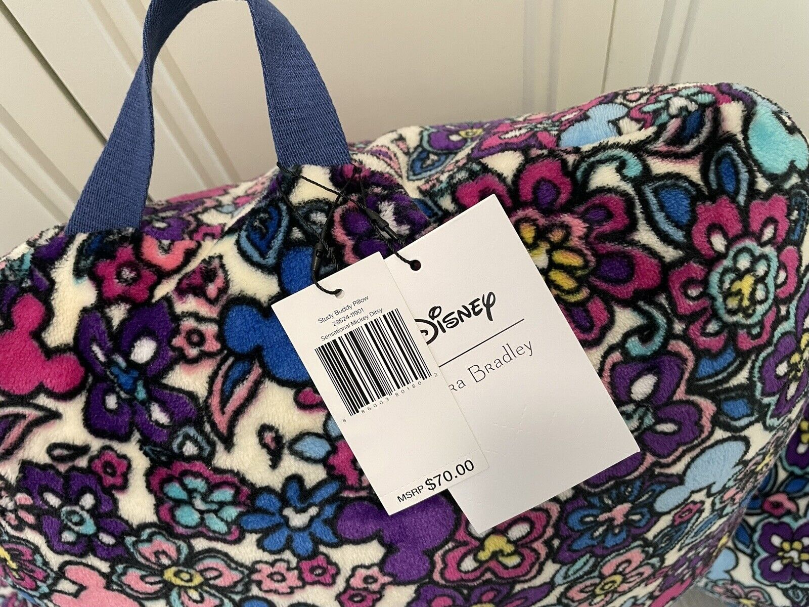 Vera Bradley Study Buddy Pillow in Sensational Mickey Ditsy - Fresh Stock Dated February 2026