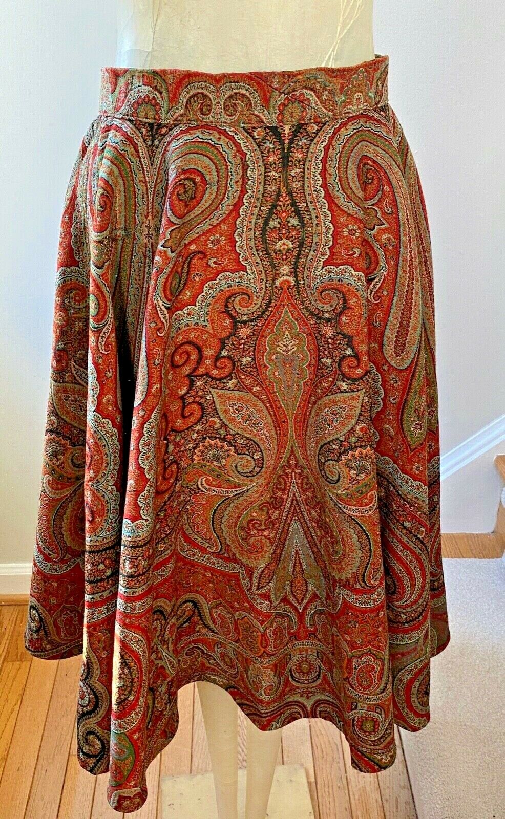 Vintage Boho Flared Skirt Made From Antique European Wool Paisley Shawl  WW26 - Fresh Stock Dated February 2026