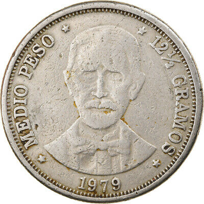[#799660] Coin, Dominican Republic, 1/2 Peso, 1979, VF, Copper-nickel, KM:52 - Fresh Stock Dated December 2025
