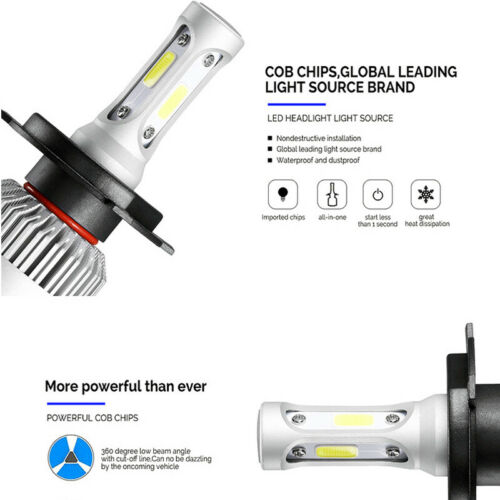 2x H4 9003 LED Headlight Bulbs High Low Beam Conversion Kit For Aprilia 6000K - Fresh Stock Dated February 2026