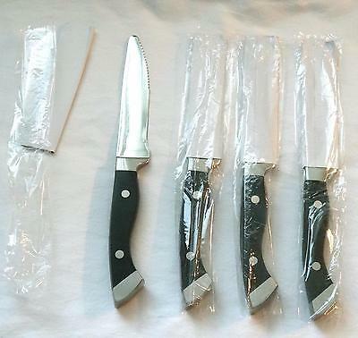 4 Longhorn Steakhouse Steak Knives (No Logo, Rounded Tip) - Fresh Stock Dated December 2025