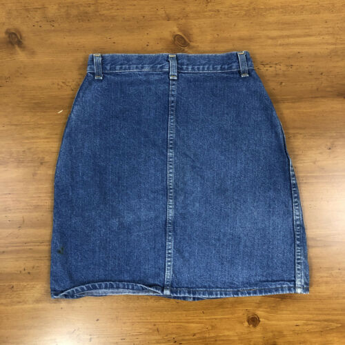 Vintage 80s 90s Denim Mini Skirt Silver Unicorn USA Made 24