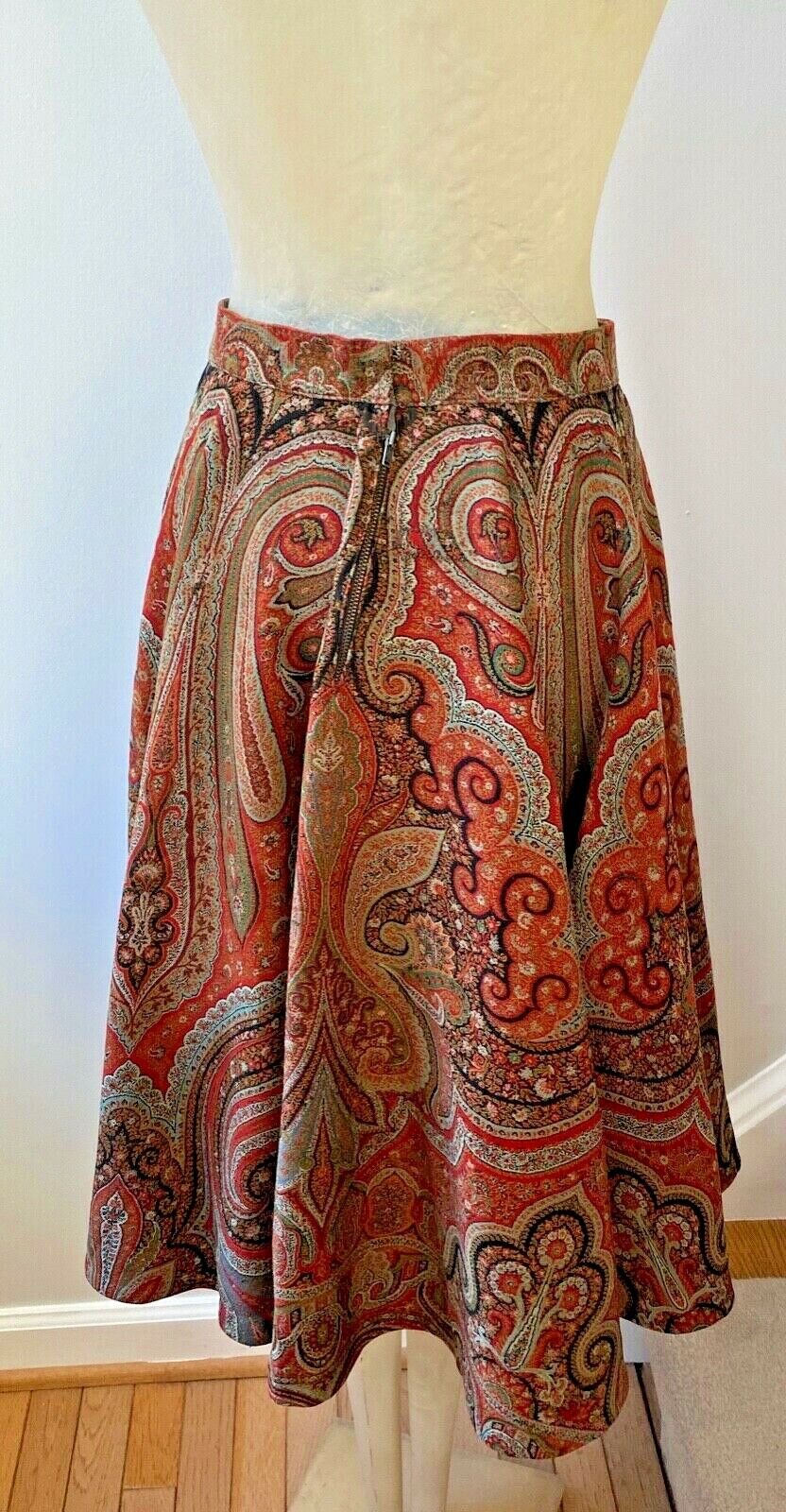 Vintage Boho Flared Skirt Made From Antique European Wool Paisley Shawl  WW26 - Fresh Stock Dated February 2026