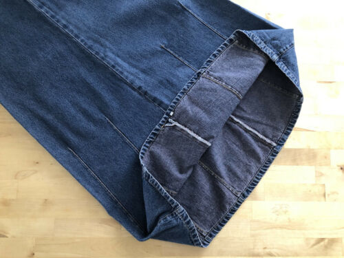 Vtg 90s COWDEN Maxi Denim Jean A-line Skirt Festival Hippie Retro Cannabis Long - Fresh Stock Dated March 2026