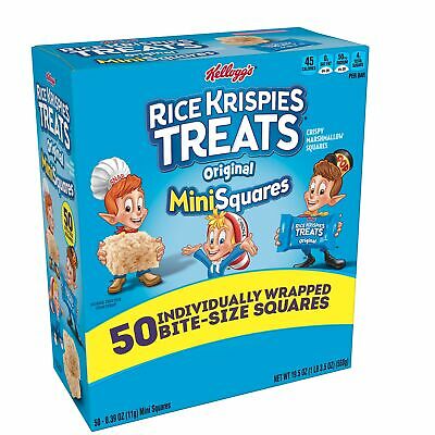 Kellogg's Rice Krispies Treats Mini Squares 0.39 oz 50/Box 12061 - Fresh Stock Dated December 2025