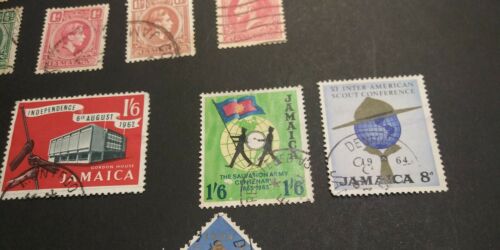 Jamaica Stamps - 17 Total - 8 are very old, 9 are more modern - used and hinged - Fresh Stock Dated February 2026
