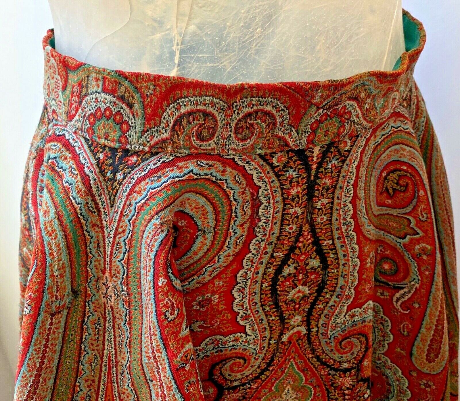 Vintage Boho Flared Skirt Made From Antique European Wool Paisley Shawl  WW26 - Fresh Stock Dated February 2026