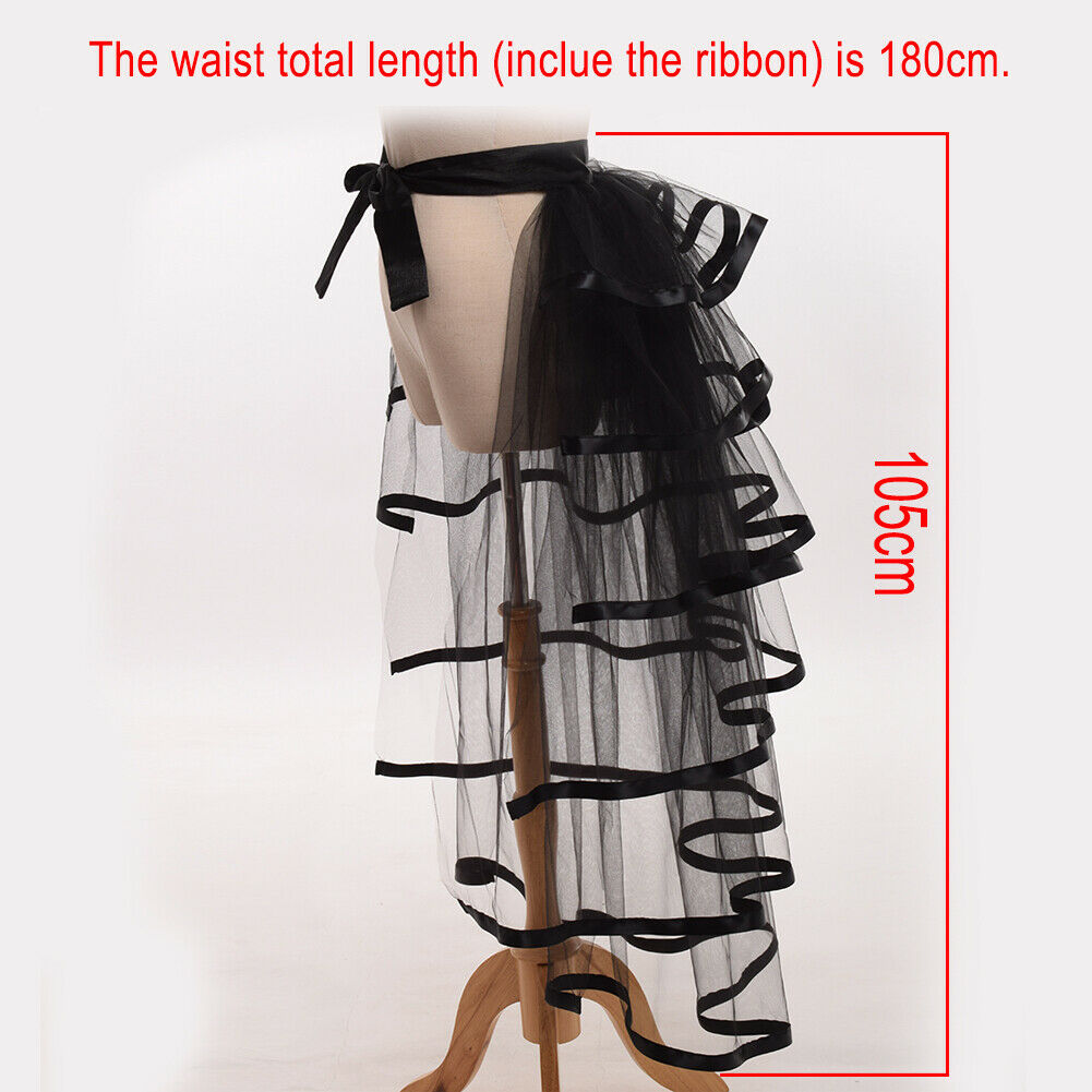 Victorian Steampunk Tie-on Bustle Skirt Gothic Party Tutu Belt Lace Over Skirt - Fresh Stock Dated December 2025