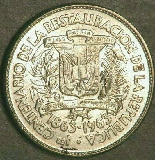 DOMINICAN REPUBLIC 1963 25 Centavos Silver Choice BU - Fresh Stock Dated February 2026