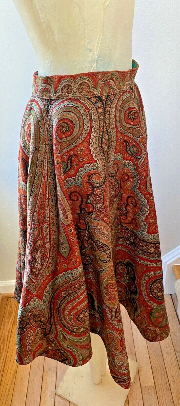 Vintage Boho Flared Skirt Made From Antique European Wool Paisley Shawl  WW26 - Fresh Stock Dated February 2026