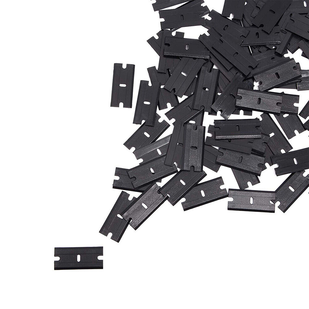 100Pcs Scraper Razor Blade 200 Black Plastic Blade Decal Remove Glue Clean Tools - Fresh Stock Dated February 2026