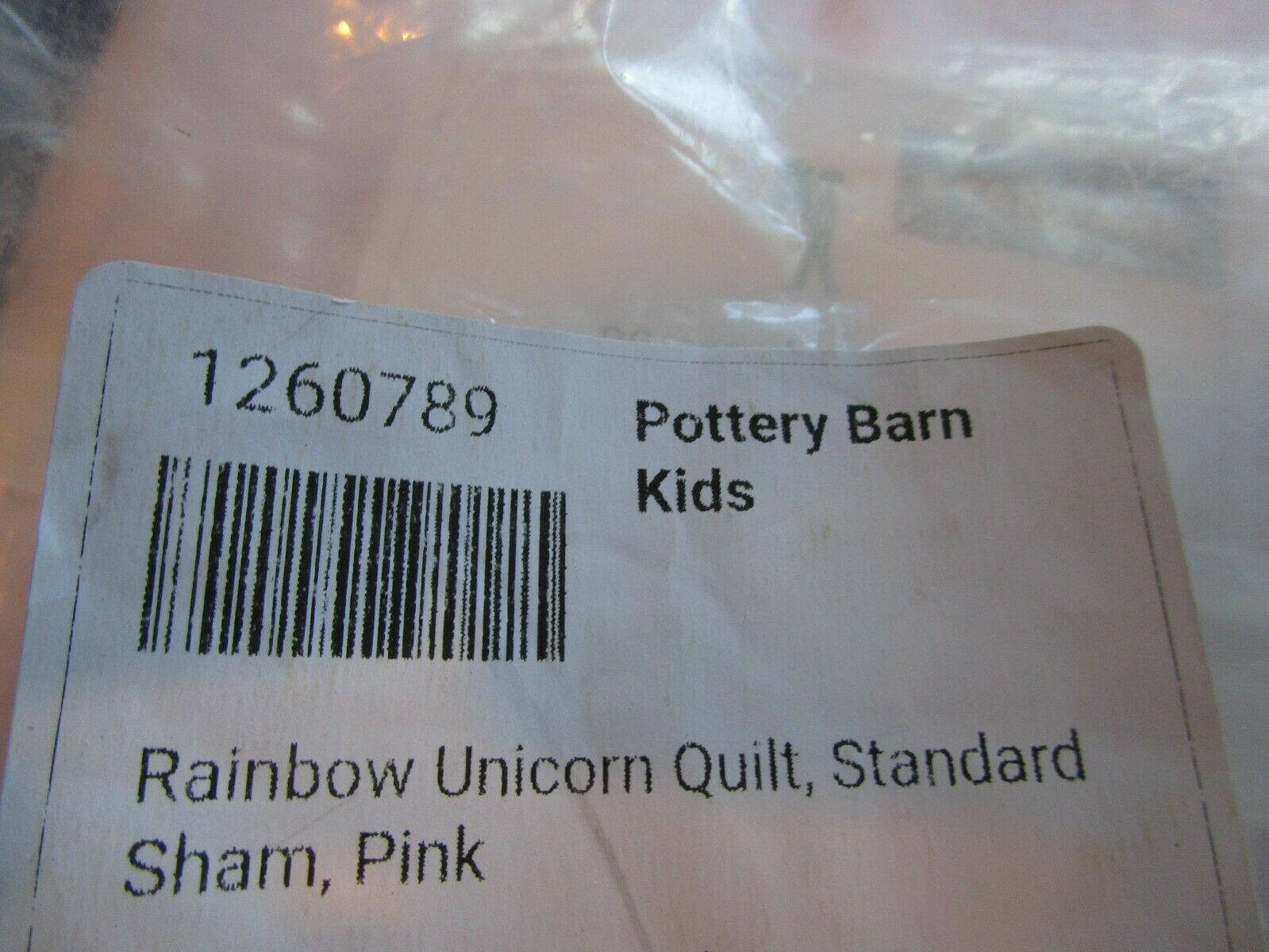 1 Pottery Barn Kids Rainbow Unicorn Quilted Standard Sham Pink New - Fresh Stock Dated December 2025