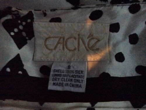 Cache Black White Mini Skirt Vintage 90s Sz 8 Club Kid Sexy Bodycon Y2K FLAWS - Fresh Stock Dated December 2025