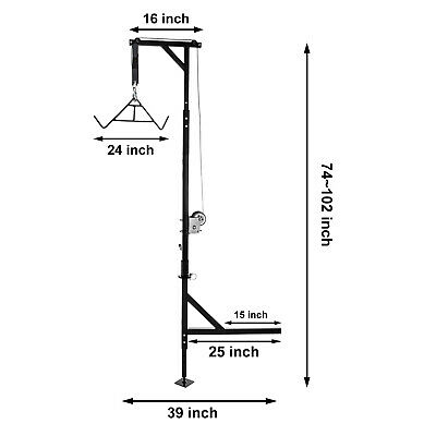 VEVOR Hitch Mounted Deer Hoist Hitch Game Hoist 400lbs Winch Swivel w/ Gambrel - Fresh Stock Dated December 2025