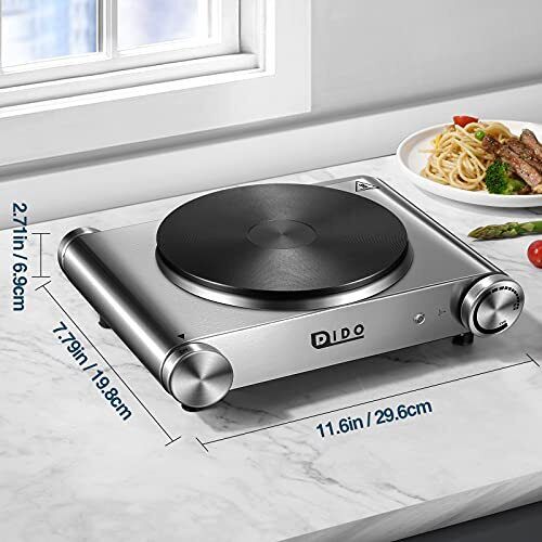 DIDO 1500W Hot Plate Countertop Cast Iron Single Burner for Cooking Portable ... - Fresh Stock Dated February 2026