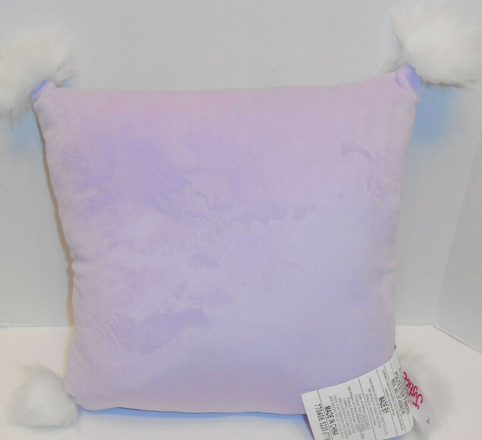 Justice Purple Pillow Initial Letter T Pom Poms New Bedroom 12