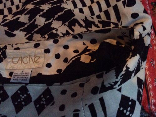 Cache Black White Mini Skirt Vintage 90s Sz 8 Club Kid Sexy Bodycon Y2K FLAWS - Fresh Stock Dated December 2025