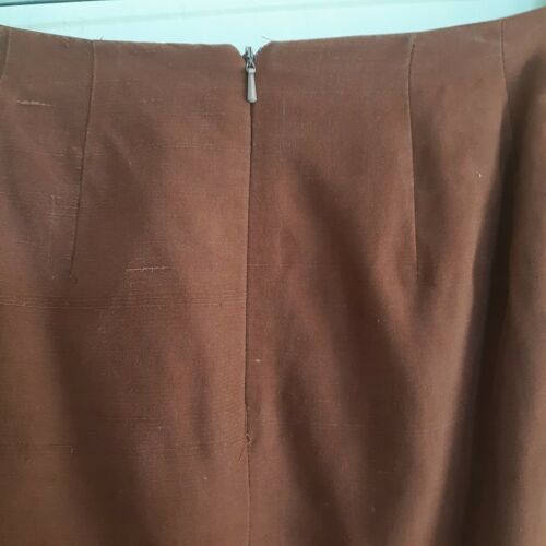 Vintage Neiman Marcus size 8 100% Pure Silk skirt Shantung Rust Faux Wrap - Fresh Stock Dated December 2025