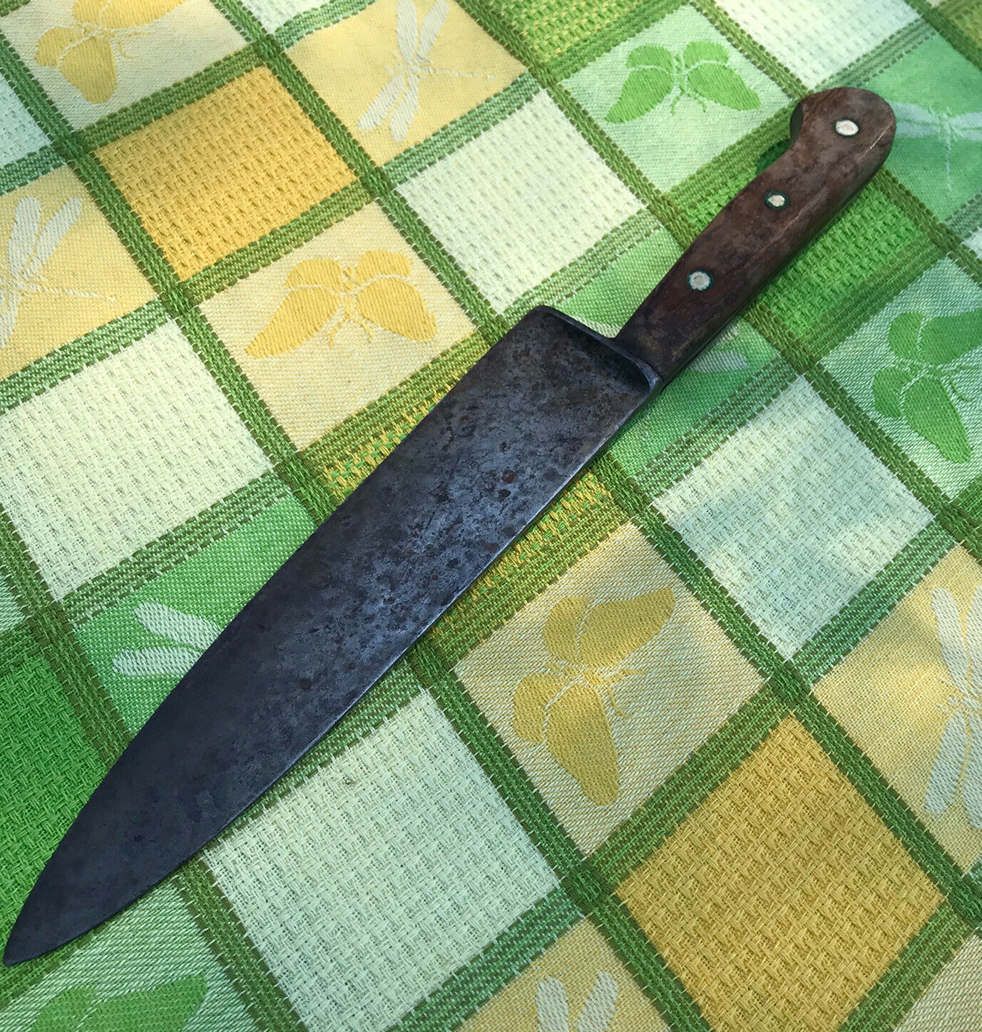 Vintage LL Bean Chef's Knife 8.5” Carbon Steel Blade Wooden Handle - Fresh Stock Dated December 2025