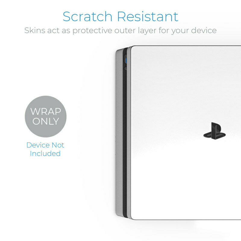 Sony PS4 Slim Console Skin Kit - Solid White - Sticker Decal - Fresh Stock Dated February 2026