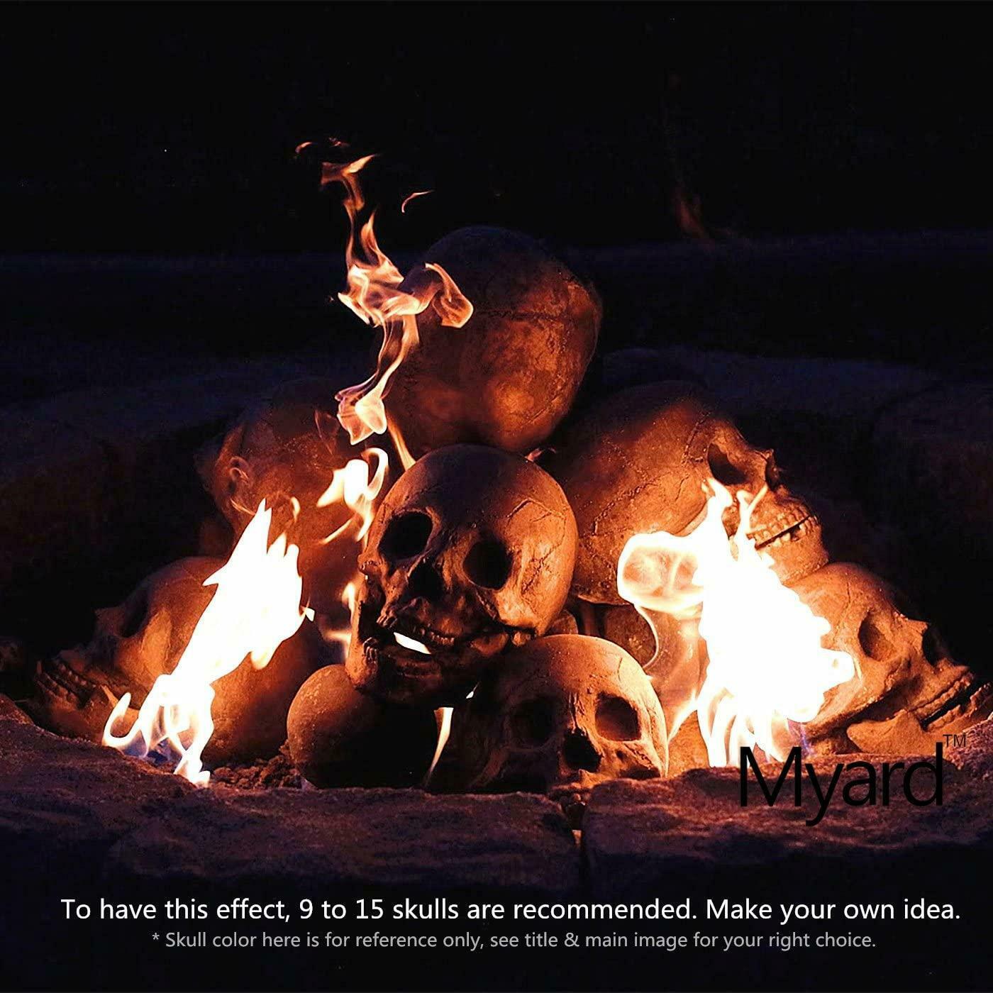 Human Skull Ceramic Wood Large Gas Fireplace Logs Logs for All Ty... - Fresh Stock Dated December 2025