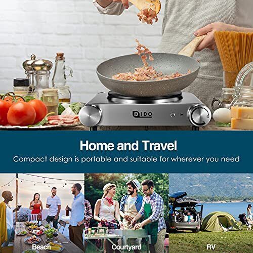 DIDO 1500W Hot Plate Countertop Cast Iron Single Burner for Cooking Portable ... - Fresh Stock Dated February 2026
