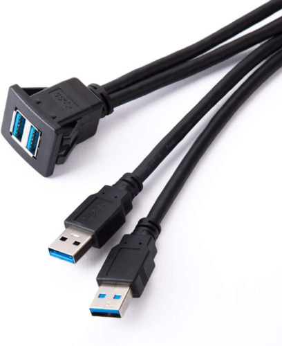 SINCODA 3FT USB 3.0 Male to Female AUX Flush Mount Square Dual Port - Fresh Stock Dated February 2026