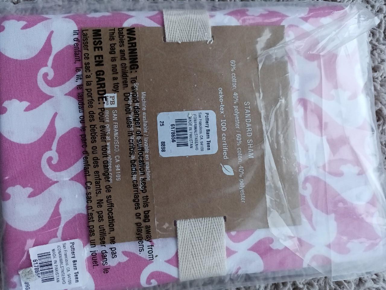 NEW Pottery Barn Teen Cape Code Seahorse Standard Pillow Sham NWT PB PBT Girls - Fresh Stock Dated December 2025