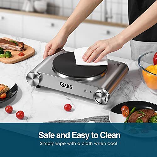 DIDO 1500W Hot Plate Countertop Cast Iron Single Burner for Cooking Portable ... - Fresh Stock Dated February 2026
