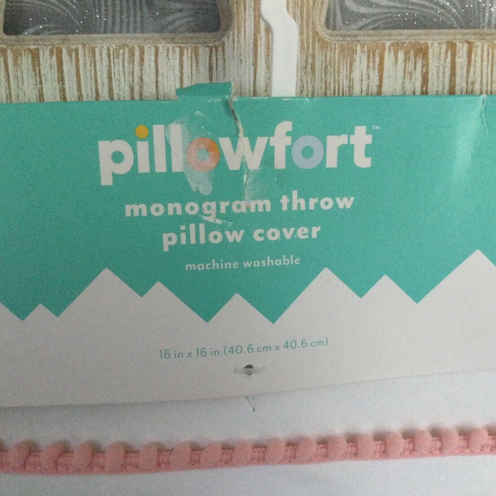 NEW Pillowfort B Monogram Pillow Cover 16”X16”White - Fresh Stock Dated December 2025