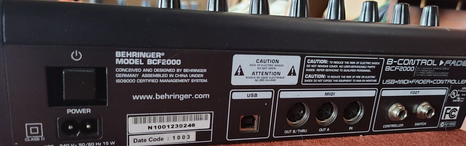 Behringer B-Controller Fader Rotary Model BCF-2000 Excellent Used - Fresh Stock Dated February 2026