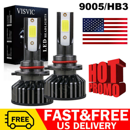 2PC 9005 HB3 Xenon White LED Bulbs Headlight For Honda Foreman 500 Rubicon 500 - Fresh Stock Dated February 2026