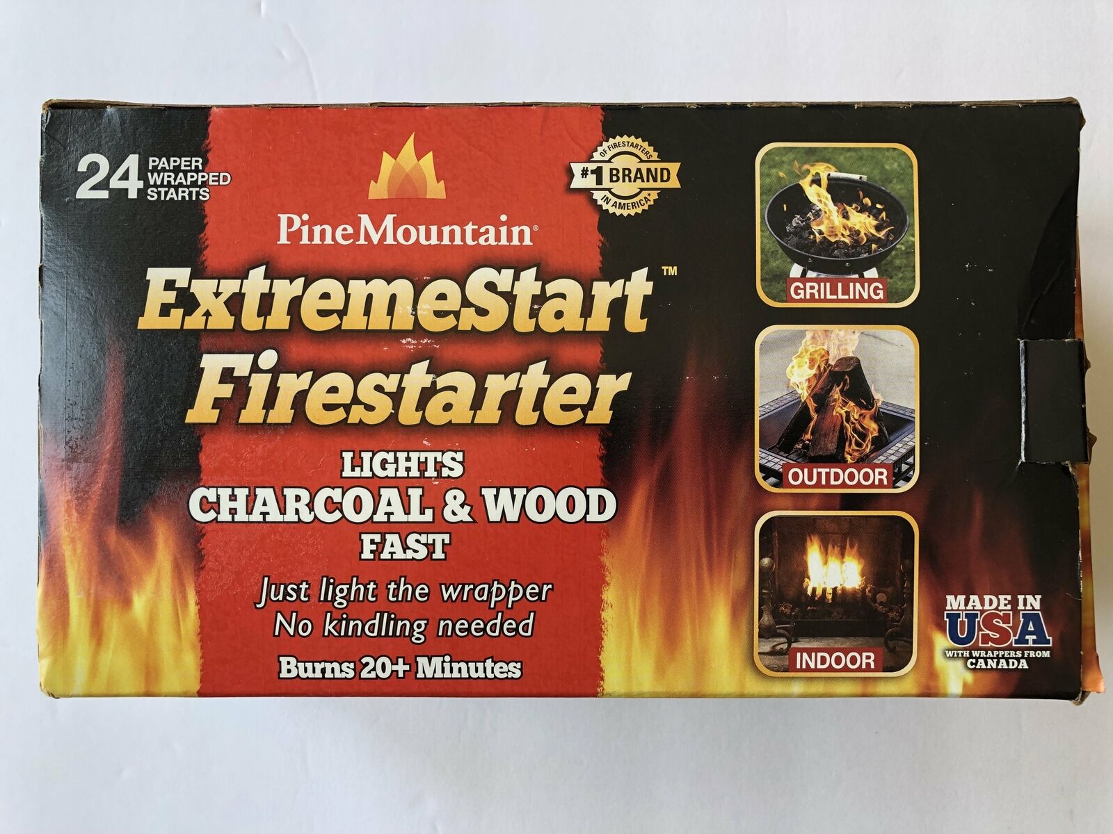 Pine Mountain Extreme Start Firestarter Lights Charcoal & Wool Fast 24 Paper Wra - Fresh Stock Dated December 2025