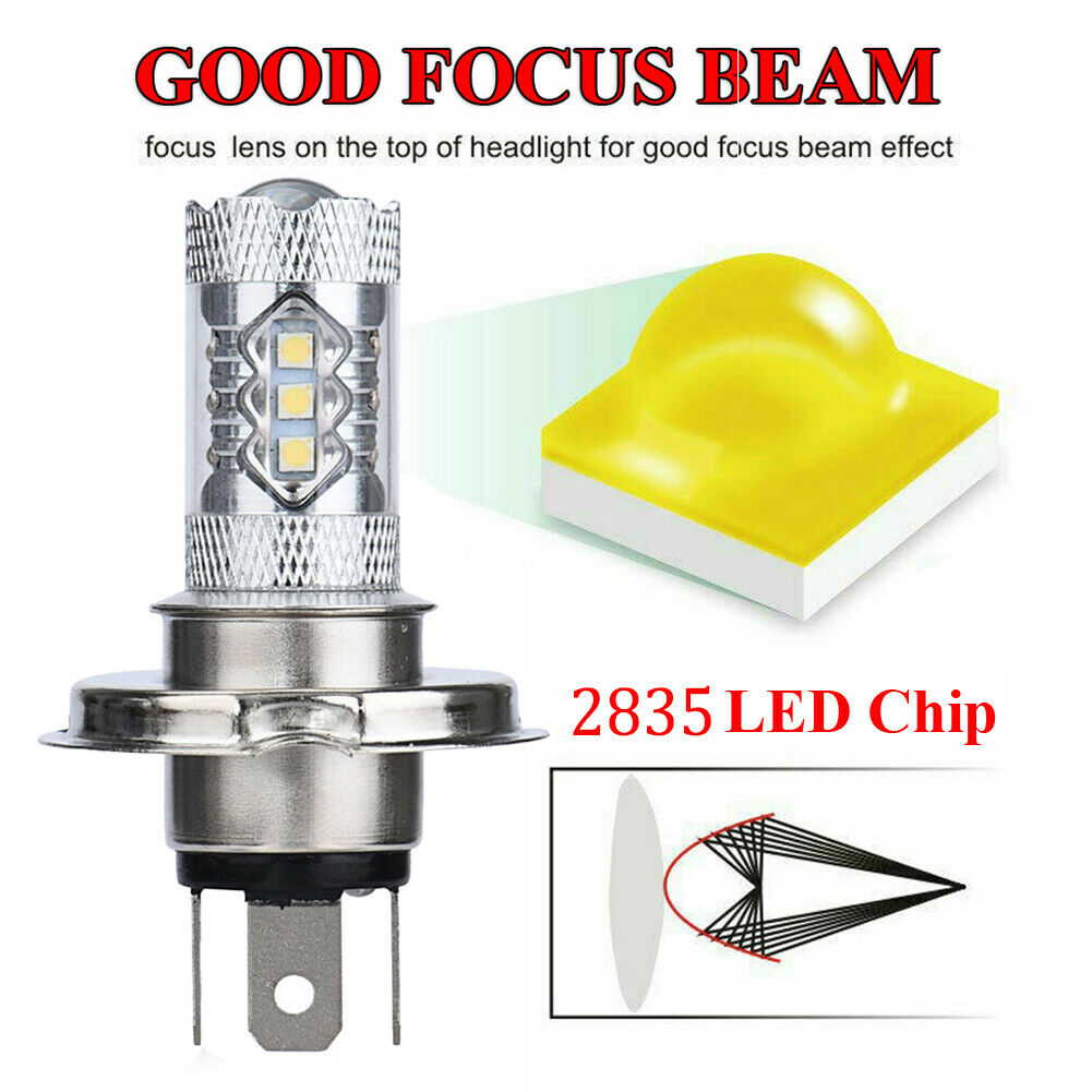 Fit Honda GL1500 Goldwing 1988-1997 2x 80W LED Headlight Bulbs 8000K Ice blue - Fresh Stock Dated February 2026