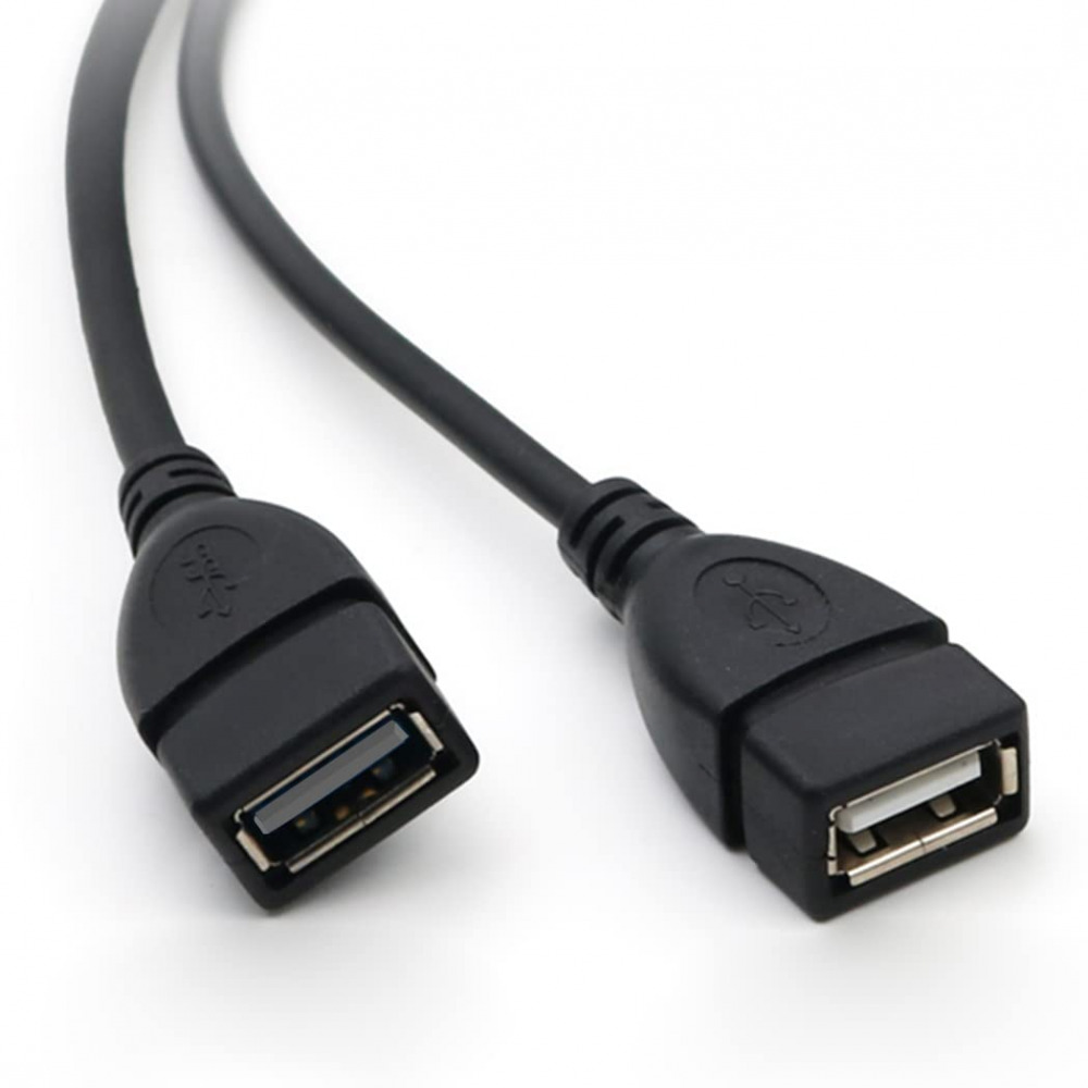 USB 2.0 Splitter Cable A-Male to Dual A-Female Cord Y Black - Fresh Stock Dated February 2026