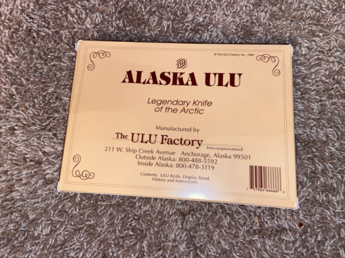 NEW Alaska ULU Legendary Knife Of The Arctic-the Ulu Factory, 1993, Stand, Instr - Fresh Stock Dated December 2025