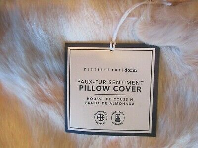 Pottery Barn Teen Faux fur sentiment Love Pillow 12 24  New - Fresh Stock Dated December 2025