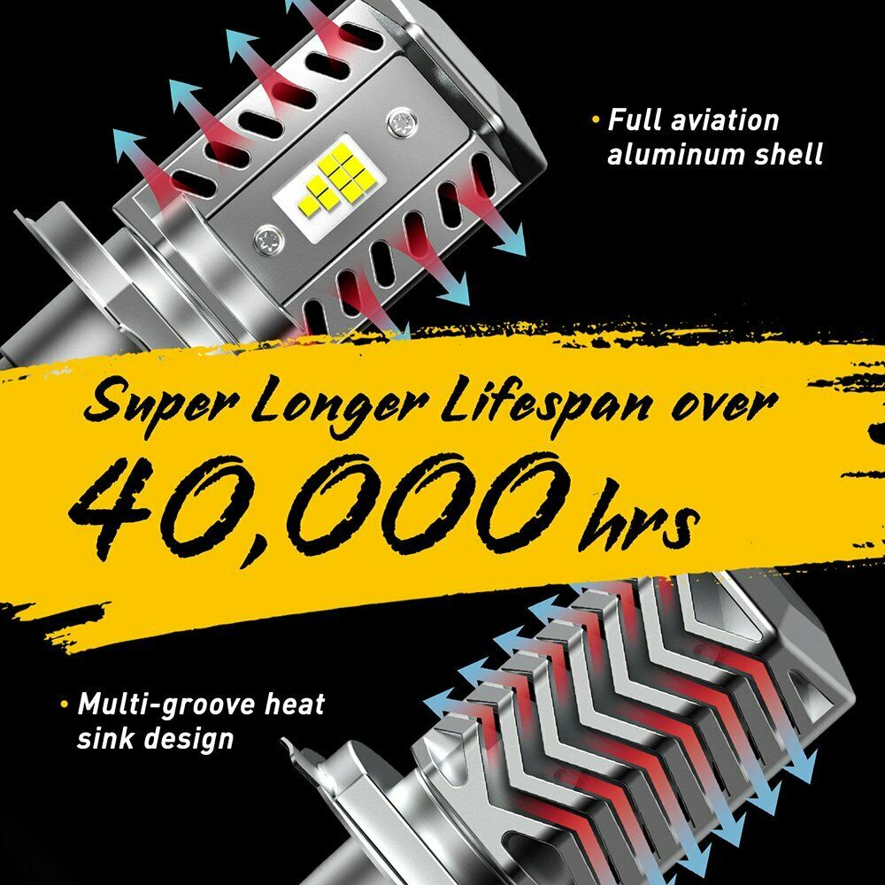 AUXITO H4 9003 HB2 LED Bulb Hi/Lo Beam HID White Motorcycle Headlight High Power - Fresh Stock Dated February 2026