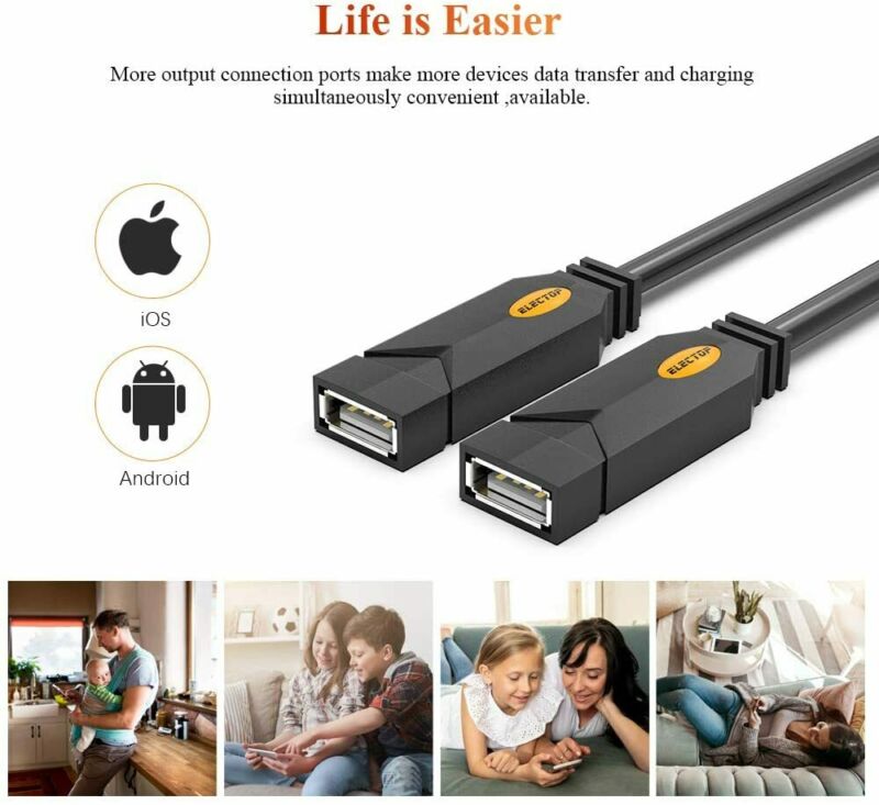 USB Splitter, Electop 2 Ports A Hub, Dual Female Y Charging Splitter... - Fresh Stock Dated February 2026