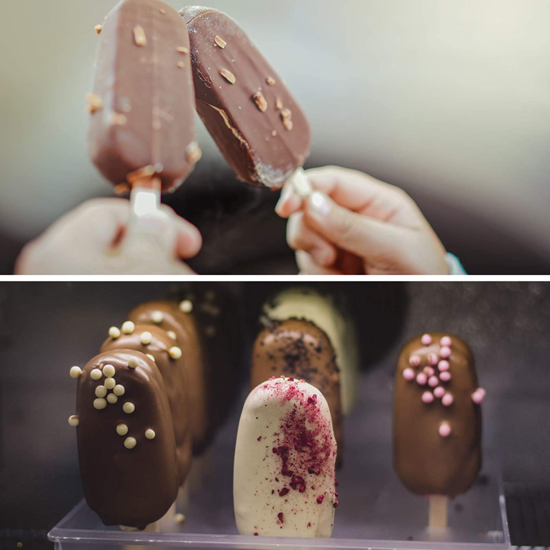 Popsicle Molds, 2 Pack Cake Pop Molds Silicone, 4 Cavities Homemade Cakesicle - Fresh Stock Dated December 2025