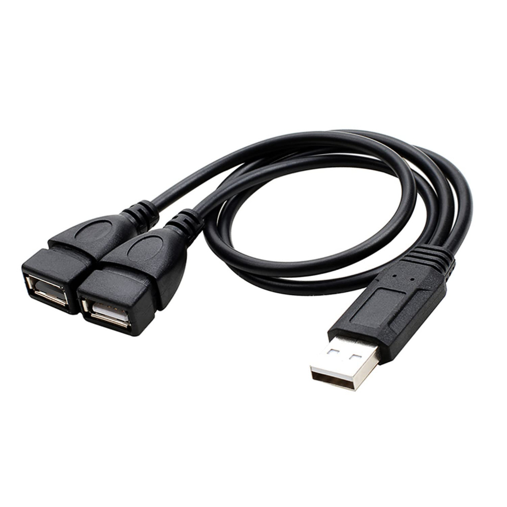 USB 2.0 Splitter Cable A-Male to Dual A-Female Cord Y Black - Fresh Stock Dated February 2026